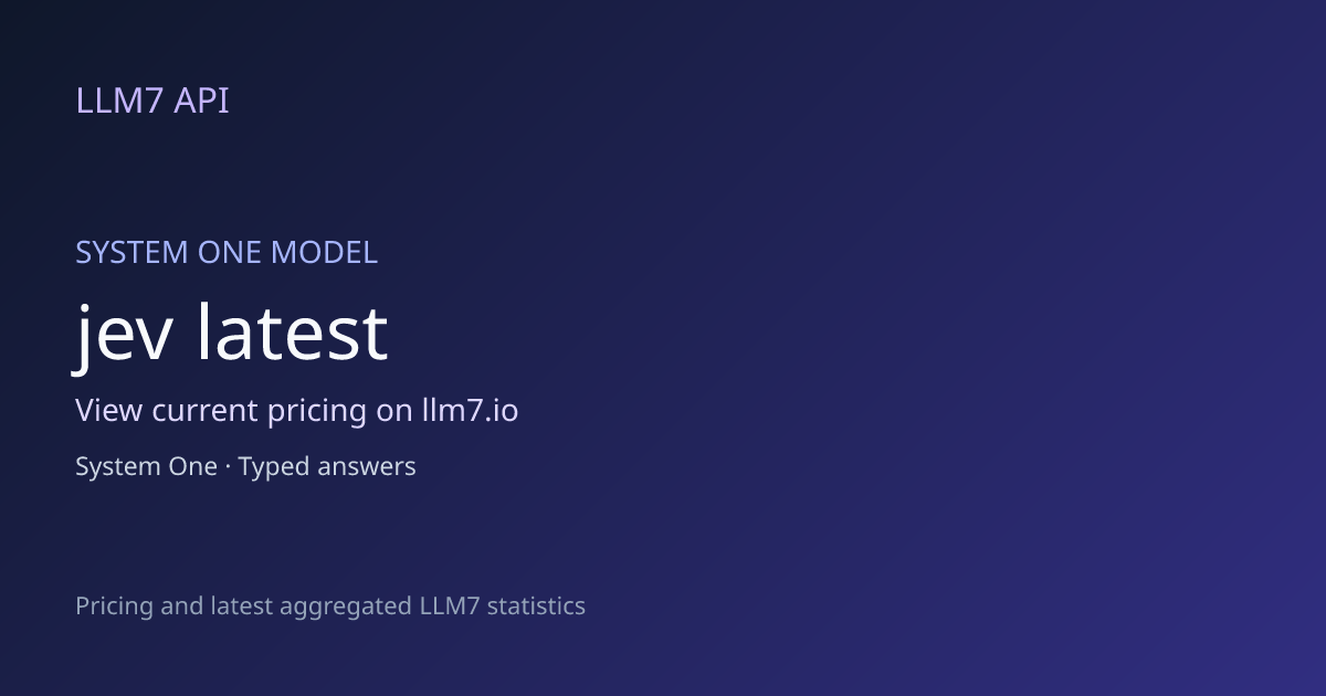 jev-latest System One API: Pricing, Typed Answers and Latest Statistics ...
